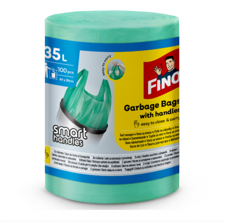 Casa, Gradina & Bricolaj - Saci menajeri colorati cu manere Fino, hd, 35l, 100 buc