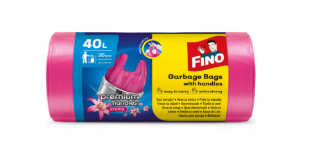 Casa, Gradina & Bricolaj - Saci menajeri Fino premium, colorati si parfumati, cu manere, 40l, 20 buc