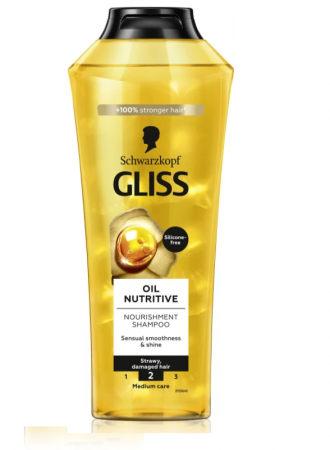 Ingrijire Par - Sampon Schwarzkopf Gliss Oil Nutritive pentru par lung cu varfuri despicate, 400 ml