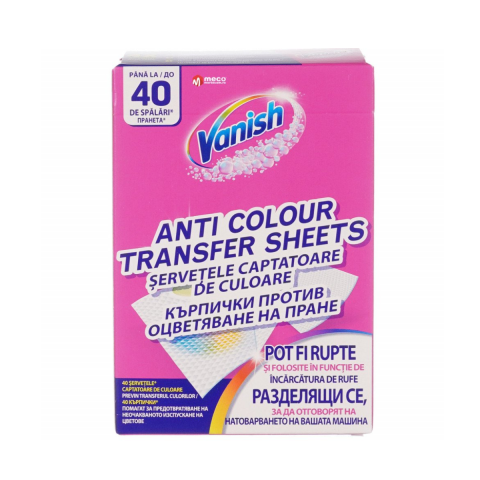 Curatenie & Intretinere - Servetele anti-transfer de culoare Vanish, 40 buc