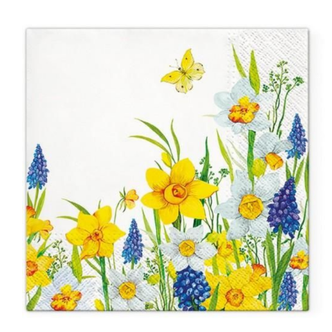 Prosoape Hartie - Servetele din hartie Tete a Tete, Spring Daffodils, 3 straturi, set 20 bucati