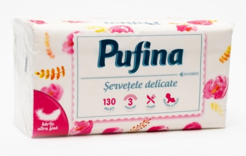 Servetele faciale - Servetele faciale Pufina ultra soft, 130 buc