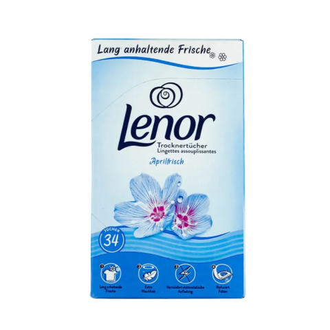 Solutii intretinere textile - Servetele parfumate Lenor pentru haine si lenjerie Aprilfrisch 34 buc