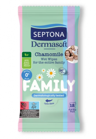 Servetele umede - Servetele umede cu musetel si aloe vera, Septona, 12 buc