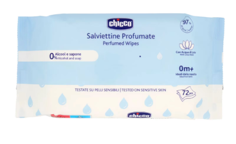 Servetele umede - Servetele Umede Parfumate 0m+, Chicco, 72 buc