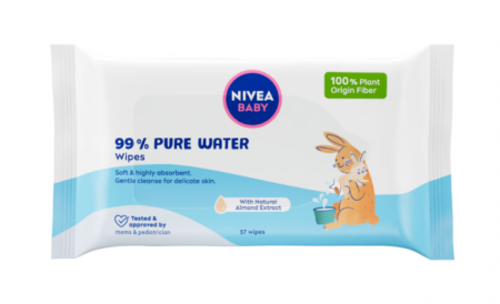 Jucarii, Copii & Bebe - Servetele umede pentru bebelusi, Nivea, Biodegradabile 57 pcs