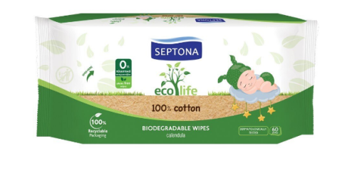 Uz Casnic - Servetele umede pentru bebelusi Septona Ecolife, 60 bucati