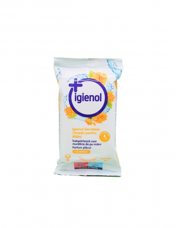Servetele umede - Servetele umede pentru maini galbenele Igienol,15 pcs