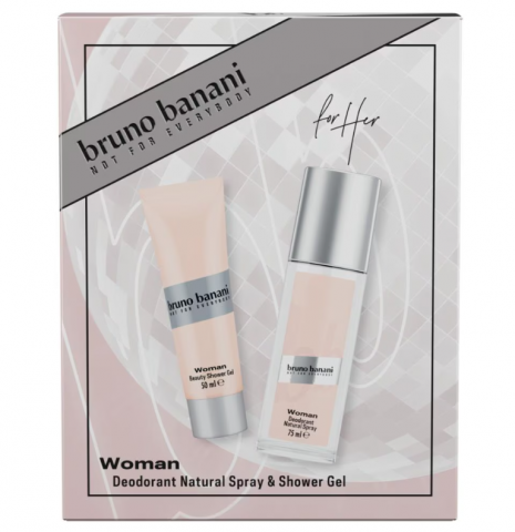 Deodorante si Antiperspirante - Set cadou Bruno Banani Woman: Deodorant natural spray, 75 ml + Gel de dus, 50 ml