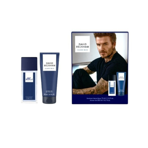 Ingrijire Personala & Cosmetice - Set David Beckham Classic Blue: Deodorant Natural Spray 75 ml + Gel de dus 200 ml