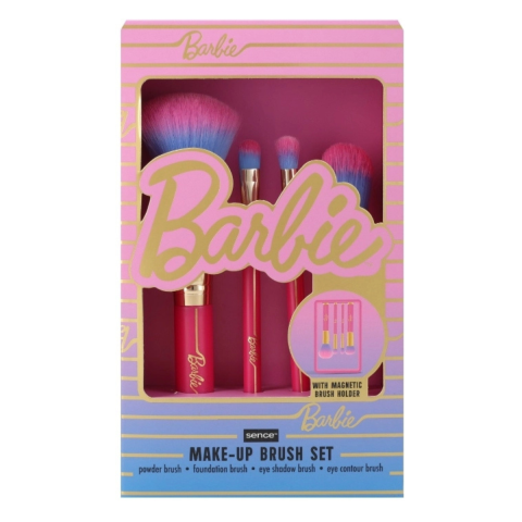 Ingrijire Personala & Cosmetice - Set de pensule machiaj, Barbie, 4 bucati