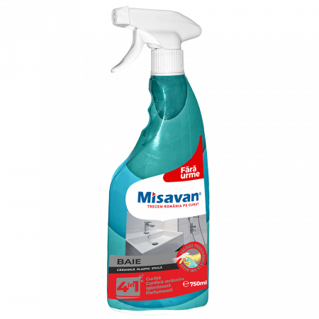 Solutii suprafete baie - Solutie curatare baie Misavan 4in1 ,750 ml