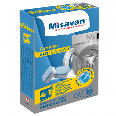Casa, Gradina & Bricolaj - Tablete anticalcar pentru masina de spalat rufe Misavan 4in1 ,25 tablete