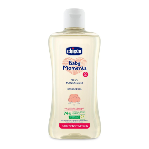 Jucarii, Copii & Bebe - Ulei de masaj dermatologic Chicco Baby Moments Sensitive, 0 luni+, 200 ml