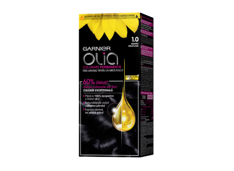 Ingrijire Personala & Cosmetice - Vopsea de par permanenta fara amoniac Garnier Olia 1.0 Negru Profund, 112 ml