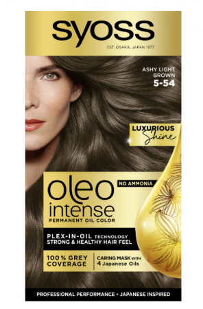 Vopsea de par si oxidant - Vopsea de par permanenta fara amoniac Syoss Color Oleo Intense, 5-54 Saten Deschis Cenusiu, 115 ml