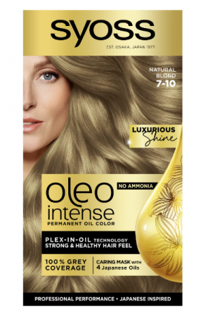 Vopsea de par si oxidant - Vopsea de par permanenta fara amoniac Syoss Color Oleo Intense 7-10 Blond Natural,115 ml