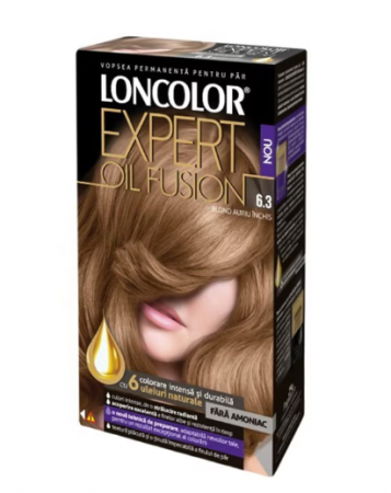 Vopsea de par si oxidant - Vopsea de Par Permanenta Loncolor Expert Oil Fusion 6.3 Blond Auriu Inchis,100 ml