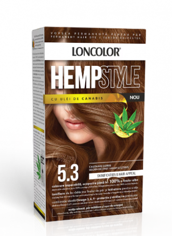 Vopsea de par si oxidant - Vopsea de par permanenta Loncolor HempStyle 5.3 Castaniu Auriu,100 ml