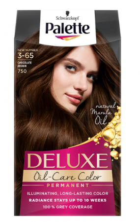 Vopsea de par si oxidant - Vopsea de par permanenta Palette Deluxe 750 Saten Ciocolatiu,130 ml