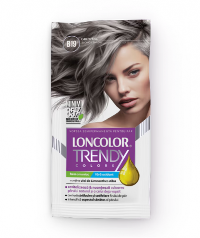 Vopsea de par si oxidant - Vopsea de par semi-permanenta fara amoniac B19 blond cenusiu, 50 ml