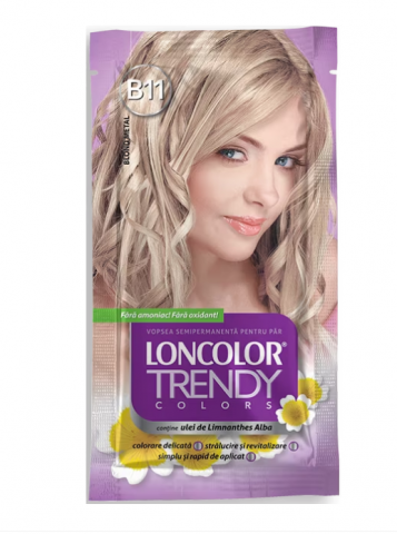 Ingrijire Personala & Cosmetice - Vopsea de par semi-permanenta fara amoniac Loncolor Trendy Colors B11 Metal Blonde, 50 ml