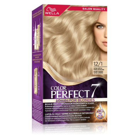 Ingrijire Personala & Cosmetice - Vopsea de par Wella Color Perfect 7, Blond Cenusiu Ultra Luminos 12/1, 135 ml