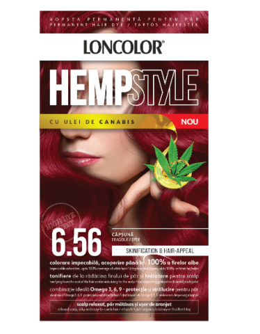Vopsea de par si oxidant - Vopsea permanenta pentru par Loncolor HempStyle Nr 6.56 Capsuna, 100 ml