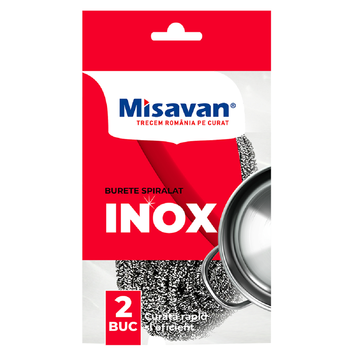 Bureti  vase si lavete - Burete inox spiralat pentru vase Misavan, 2 buc/ set