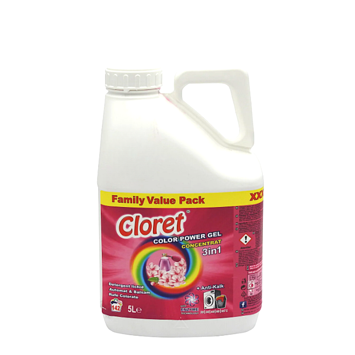 Detergent de rufe Cloret 3in1 Color Power, 5 L [1]