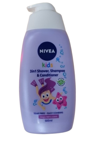 Gel de dus si Sampon Nivea Baby, Fructe de padure, 500 ml