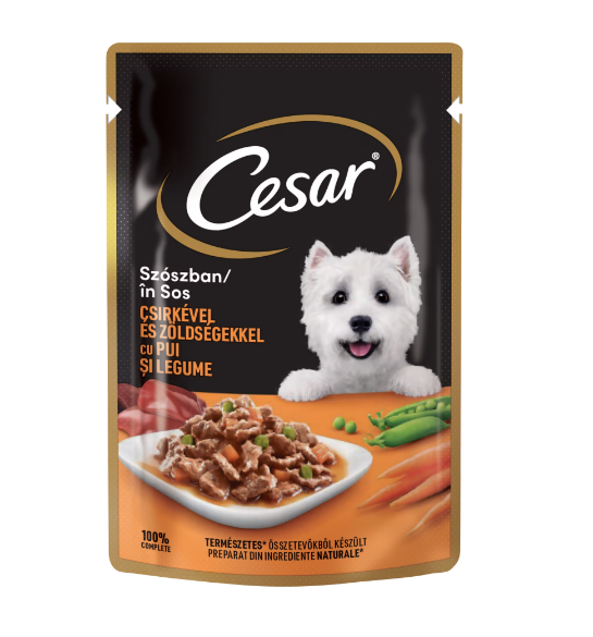 Pet Shop - Hrana umeda pentru caini Cesar, Pui si Legume in sos, 100g