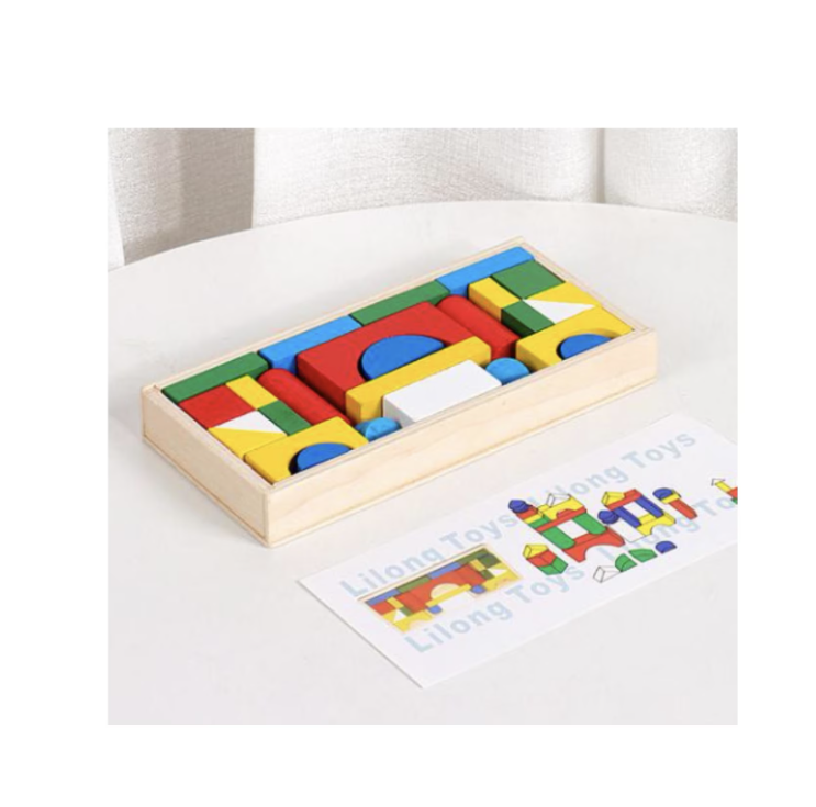 Jucarii, Copii & Bebe - Joc cuburi constructii 26 de piese din lemn, 3 ani+