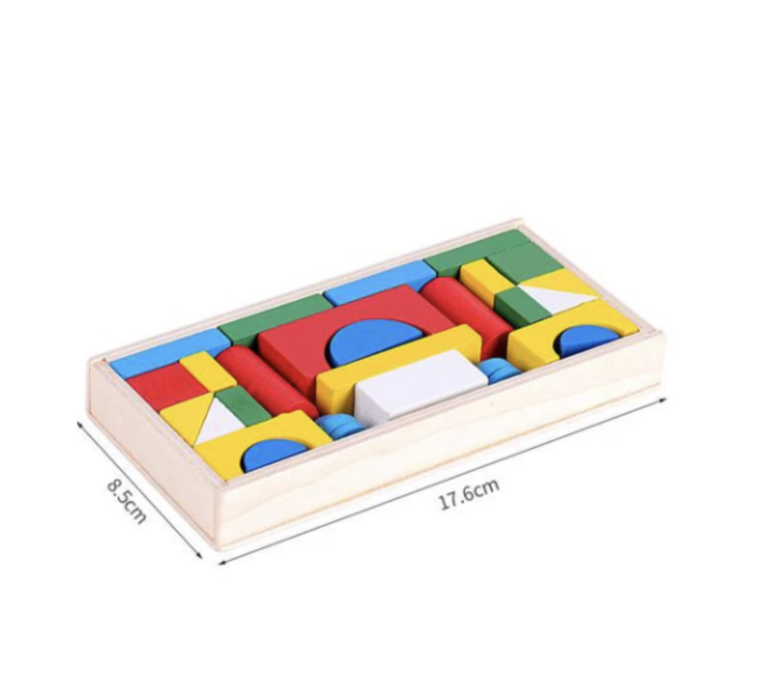 Joc cuburi constructii 26 de piese din lemn, 3 ani+ [1]