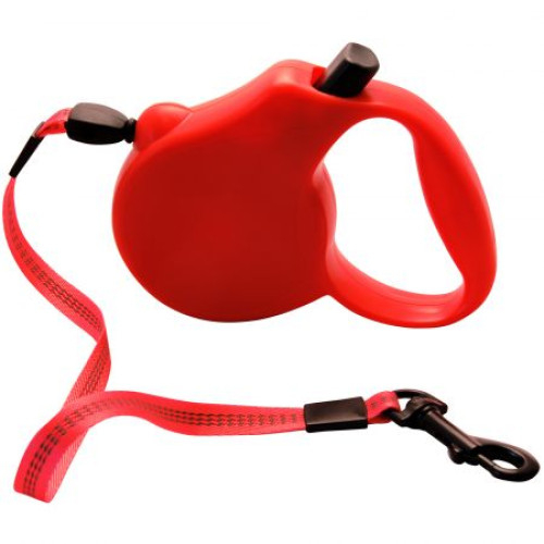 Pet Shop - Lesa rosie retractabila cu snur pentru caini Fida M 5 m