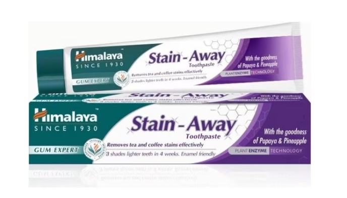 Igiena Dentara - Pasta de dinti Himalaya, Stain-Away, Fara fluor, 75 ml