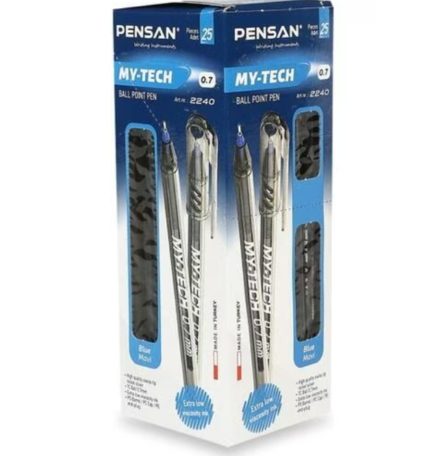 Pixuri si Rezerve - Pix Pensan My-Tech albastru, 25 buc/cutie 0.7 mm