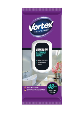 Curatenie & Intretinere - Servetele umede cu efect antibacterian pentru suprafetele din baie,VORTEX 48 buc