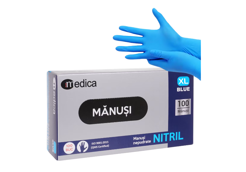 Curatenie & Intretinere - Set 100 Manusi Medica Nitril, albastru, marimea XL-Oti
