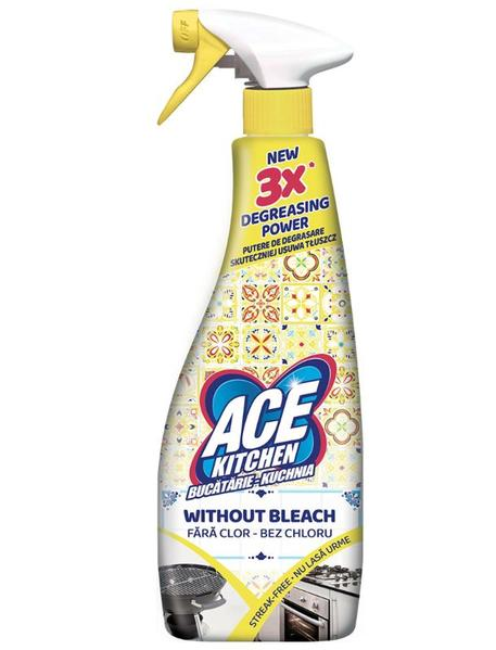 Detergenti Bucatarie si Vase - Solutie degresant bucatarie fara clor Ace 500ml
