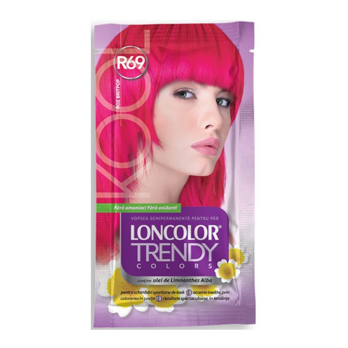Vopsea de par semi-permanenta fara amoniac Loncolor Trendy Colors R69 Roz Britpop, 50 ml [1]