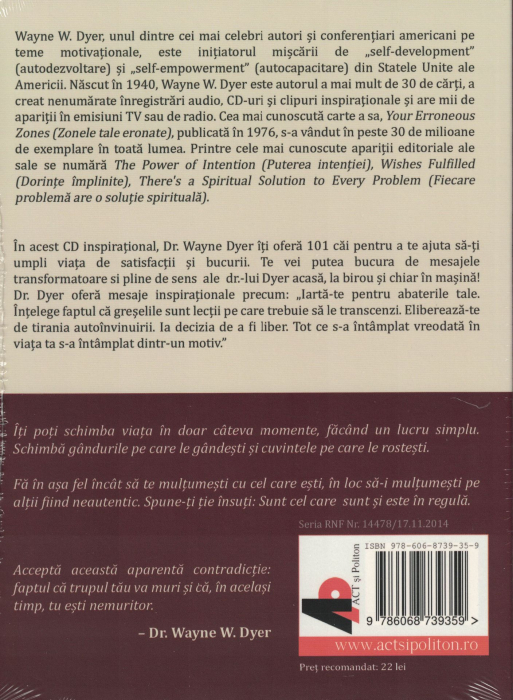 101 cai de a-ti transforma viata. Audiobook CD MP3 - Wayne W. Dyer [2]