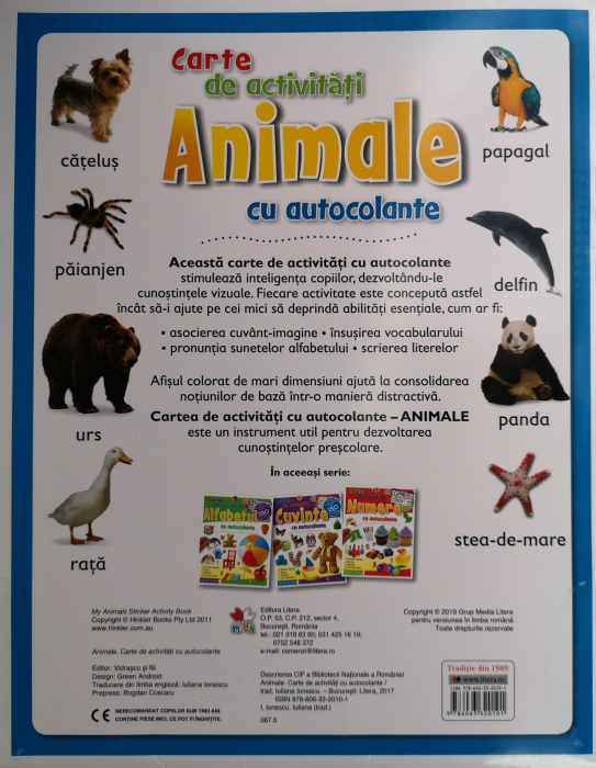 Animale cu autocolante. Carte de activitati [2]