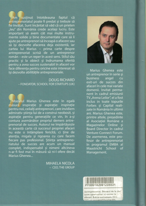 Carte cu AUTOGRAF.  Antreprenoriat. Drumul de la idei catre oportunitati si succes in afaceri - Marius Ghenea [2]