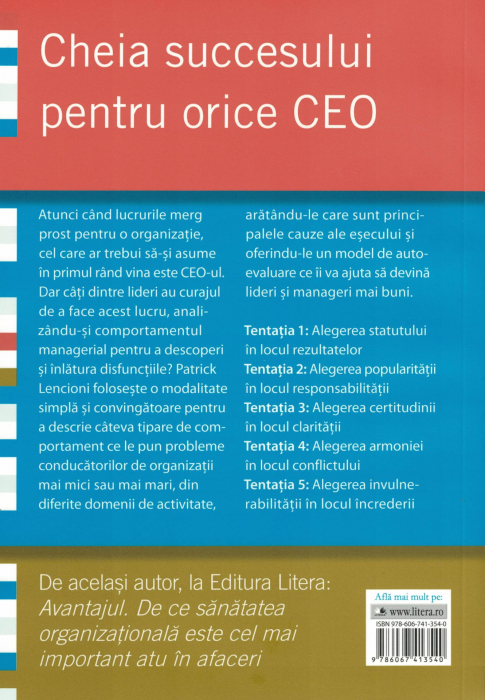 Cinci tentatii ale unui CEO - Patrick Lencioni [2]