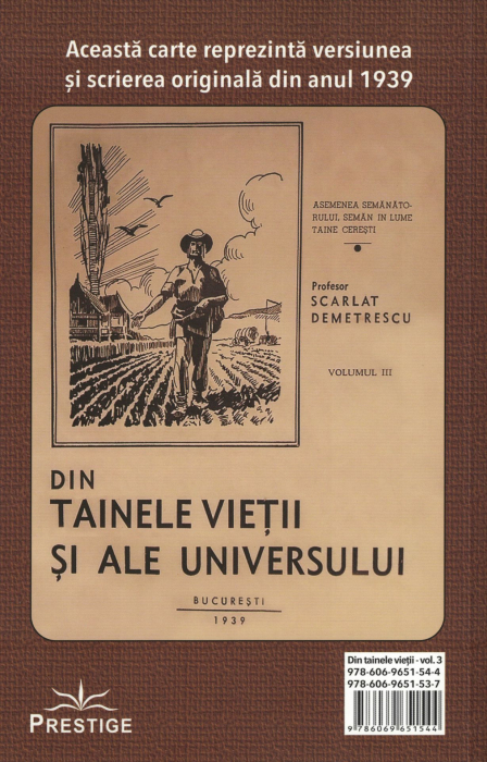 Din tainele vietii si ale universului, Set  3 vol. Versiune originala din 1939 - Scarlat Demetrescu [9]
