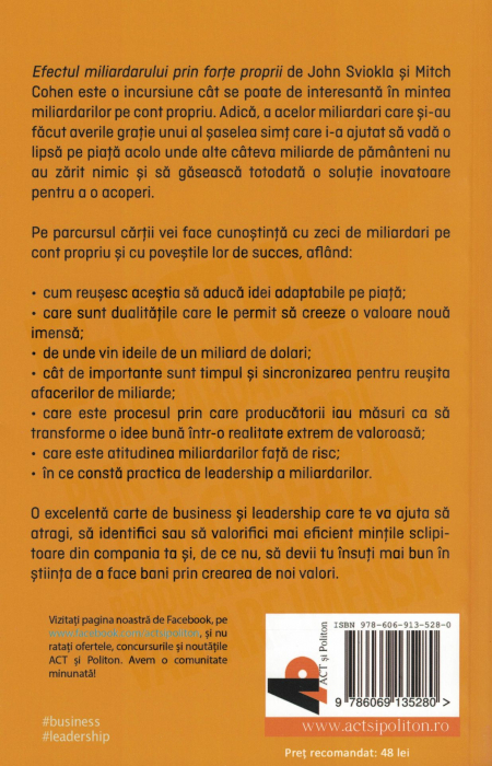 Efectul miliardarului prin forte proprii - John Sviokla, Mitch Cohen [2]