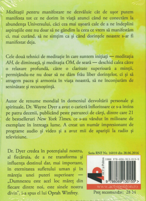 Meditatii pentru manifestare. Audiobook CD MP3 - Dr. Wayne Dyer [2]