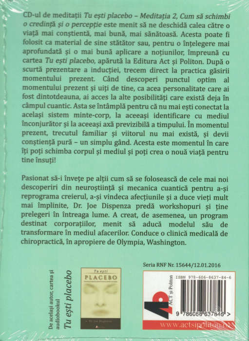 Tu esti placebo. Meditatia 2. Audiobook CD MP3 - Joe Dispenza [2]