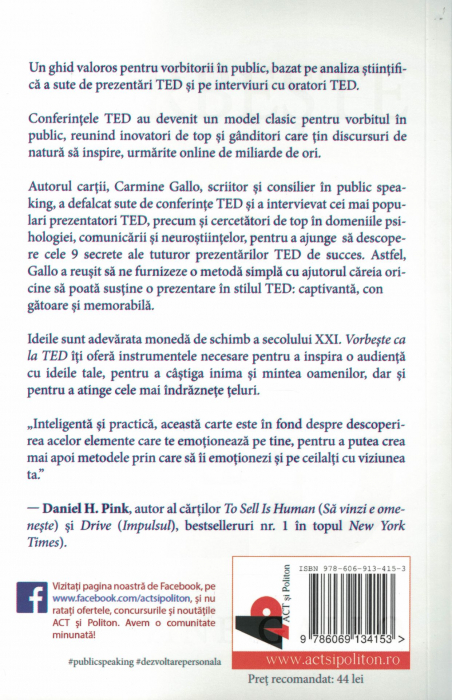 Vorbeste ca la Ted. Cele 9 secrete ale vorbitului in public ale celor mai stralucite minti ale lumii - Carmine Gallo [2]